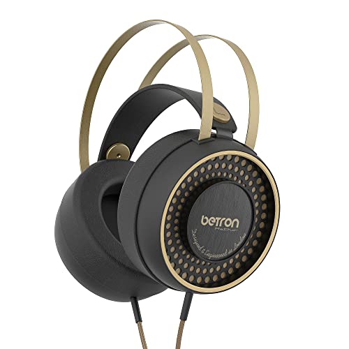 Betron Retro Headphones Wired Over Ear Design 50mm Stereo Drivers 3.5mm Head Phone Connection Large Comfortable Earpads Compatible with iPad Tablet Laptop Computer Smartphones MP3 Players etc