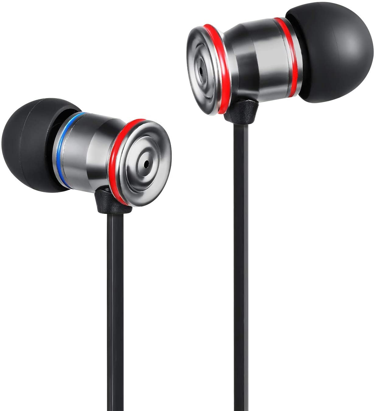 MP3-Player iPad Samsung Android-Geräte und mehr austauschbare In-Ear-Kopfhörer für iPhone geräuschisolierend Betron MK23 In-Ear-Kopfhörer mit Mikrofon flaches Kabel 
